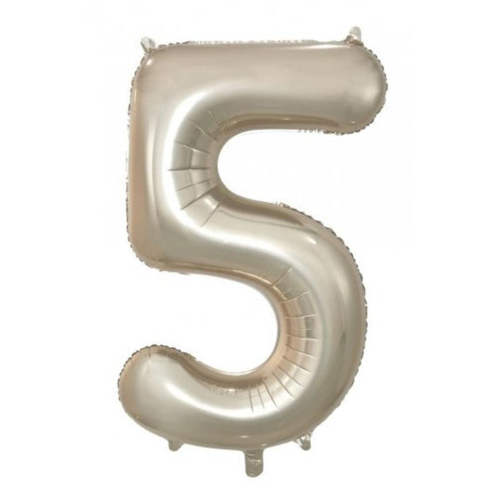 Large Number 5 Balloon - Champagne 86cm