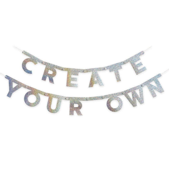 Custom Banner - Create your own - Silver Glitter