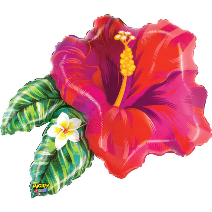 Red Hibiscus Flower Balloon - Helium Filled or Flat