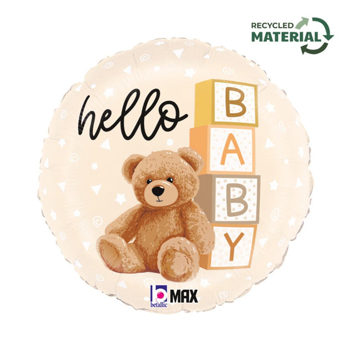 Hello Baby Bear Balloon / Bouquet - Helium Filled or Flat