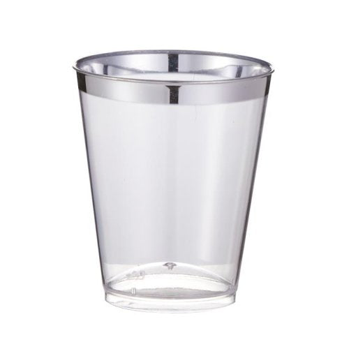 Shot Glasses Silver Trim Pk50