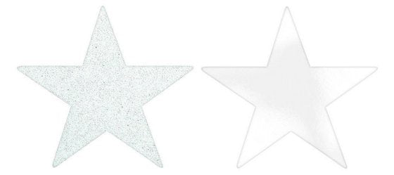 Star Cutouts Foil & Glitter | White