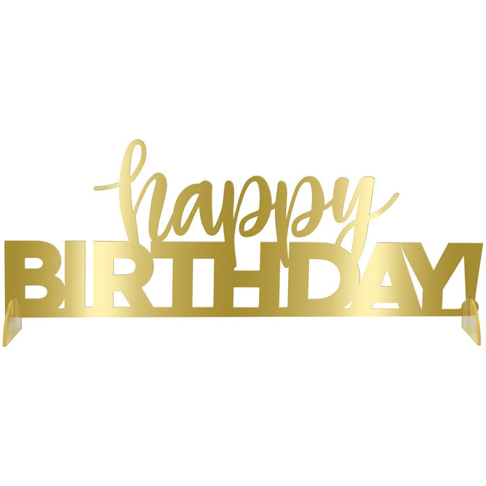Happy Birthday Acrylic Gold Sign