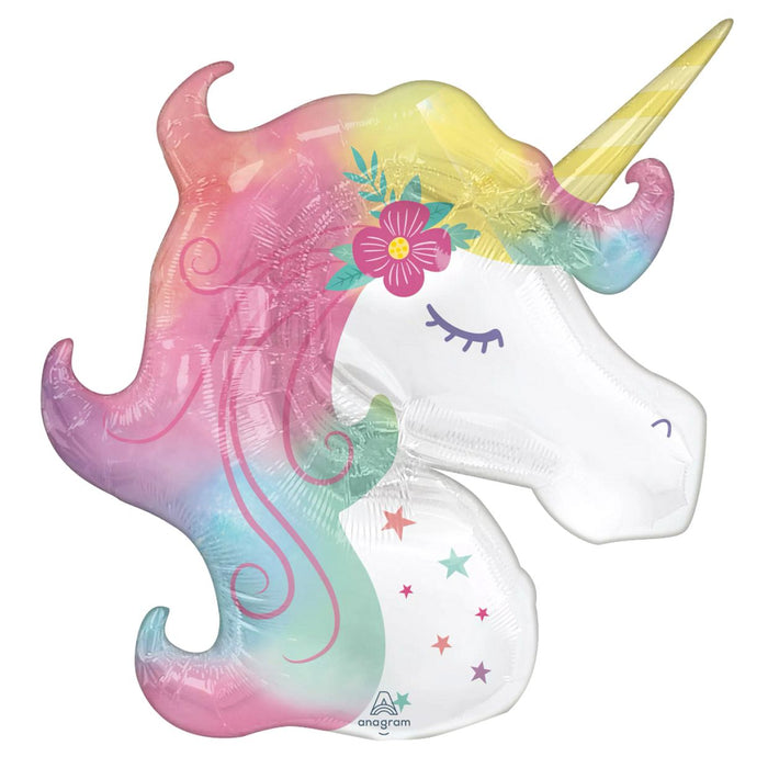 Pastel Unicorn Large Shape Balloon - Helium Filled or Flat