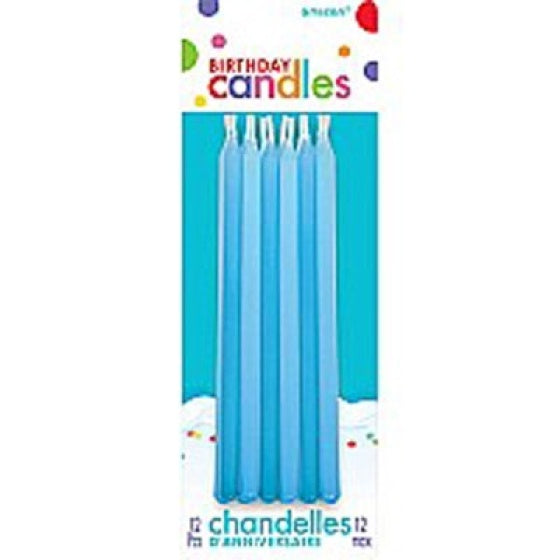 Tall Blue Candles 12pk