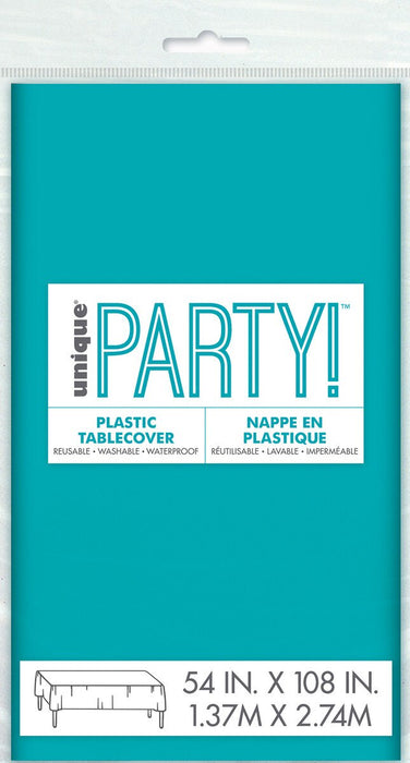 Caribbean Teal Plastic Tablecover