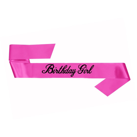 Birthday Girl Sash - Pink & Black