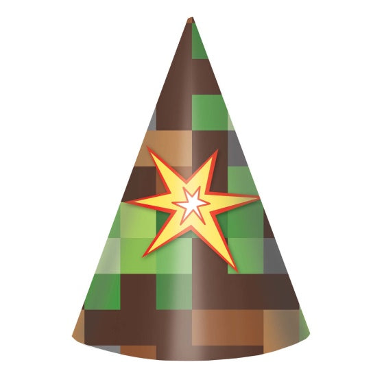 TNT/Minecraft Party hats 8pk