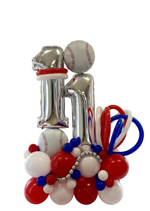 Sports Ball Number Balloon with Base - Choose your Age & Sport