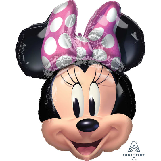 Minnie Mouse Head Large Shape Balloon - Helium Filled or Flat