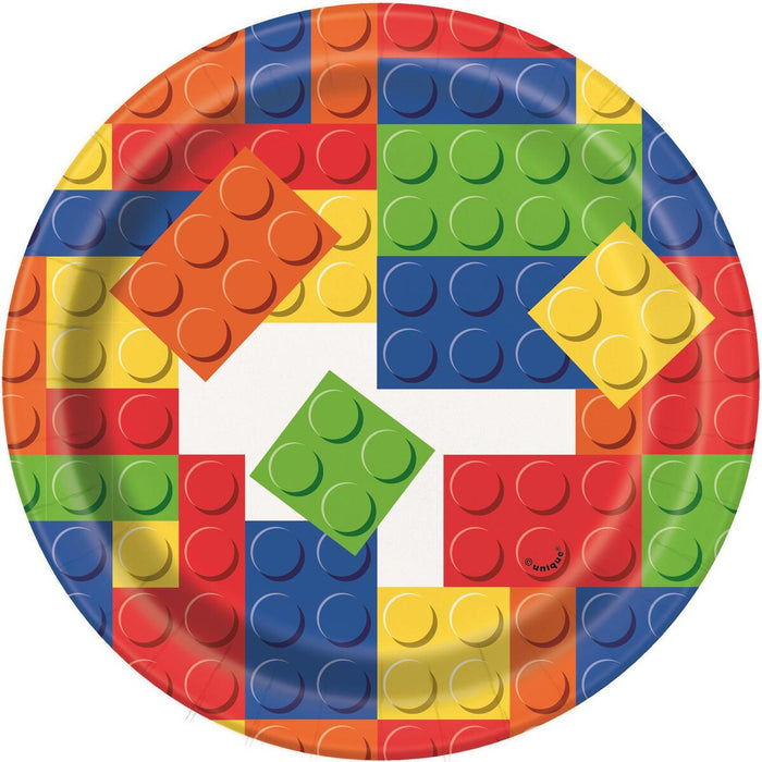 Lego / Block Paper Plates Pk8