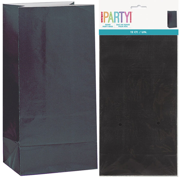 Paper Loot Bags - Black 12pk
