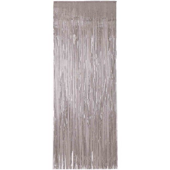 Door Curtain Metallic Silver