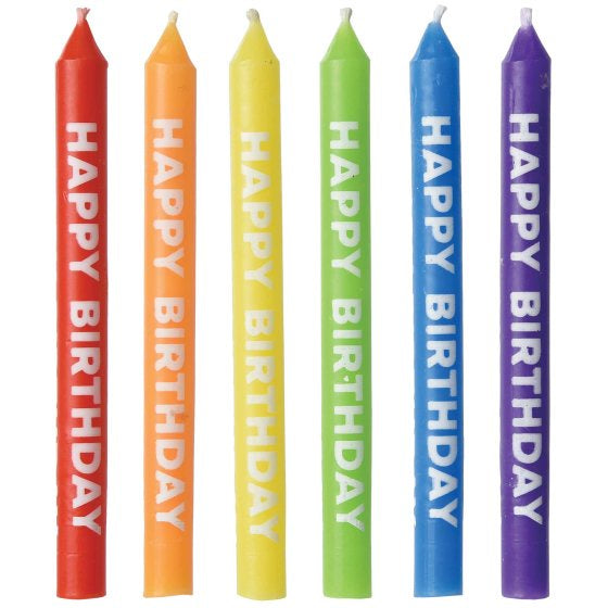 Happy Birthday Rainbow Candles 12pk