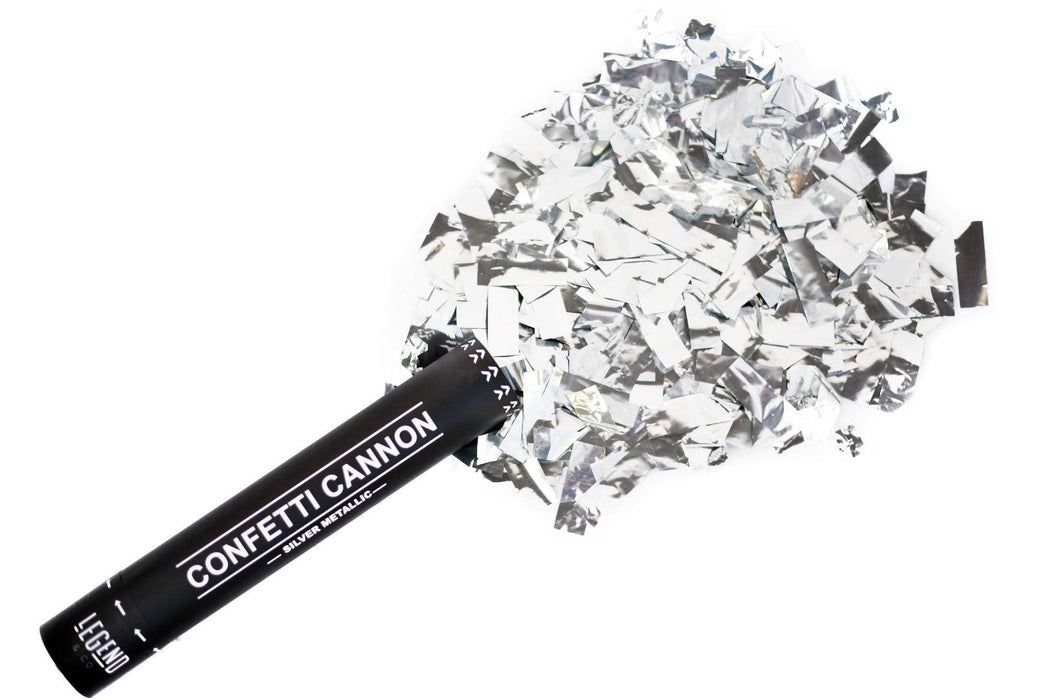 Confetti Cannon 40cm - Silver Metallic