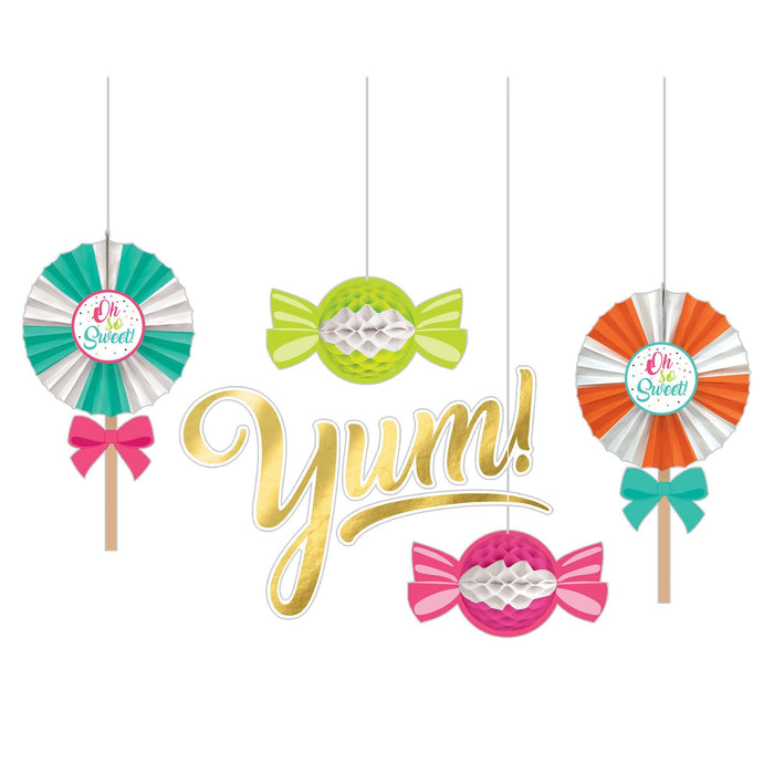 Oh so Sweet Lolly Hanging Decorations 5pcs