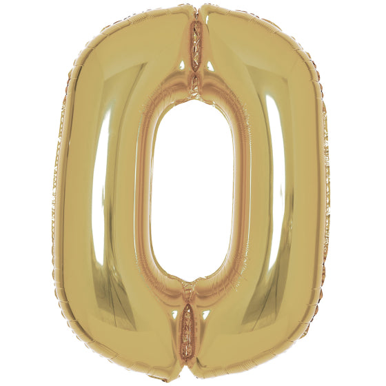 Large Number 0 Balloon - Gold 86cm
