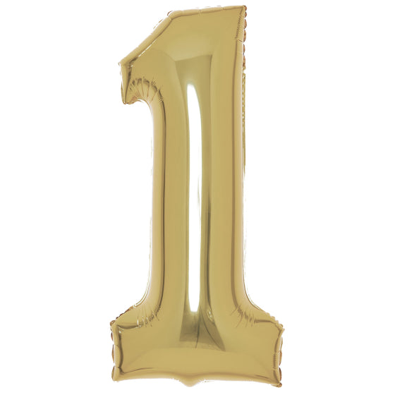 Large Number 1 Balloon - Gold 86cm