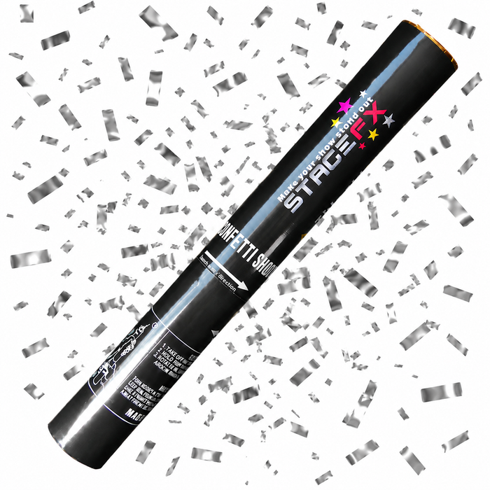 Confetti Cannon 40cm - Silver Metallic