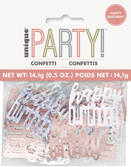 Happy Birthday Confetti - Rose Gold