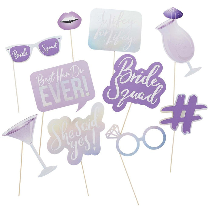 Bride Squad Hens Nigh Photo Booth Props 10pk