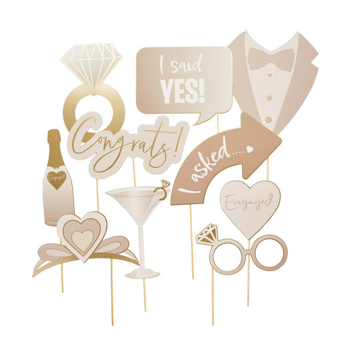 Engagement Party Photo Booth Props 10pk