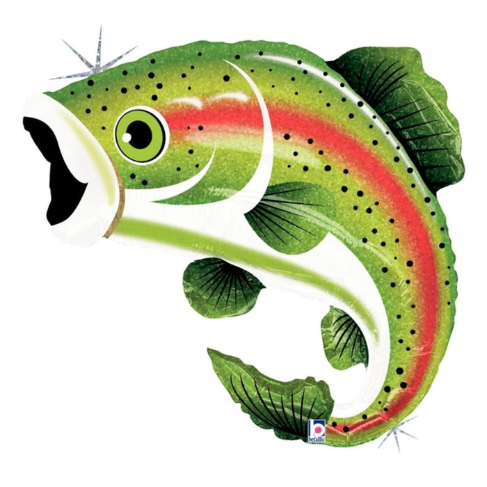 Green Fish Large Shape Balloon - Helium Filled or Flat