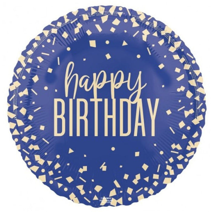 Happy Birthday Navy & Gold Foil Balloon / Bouquet