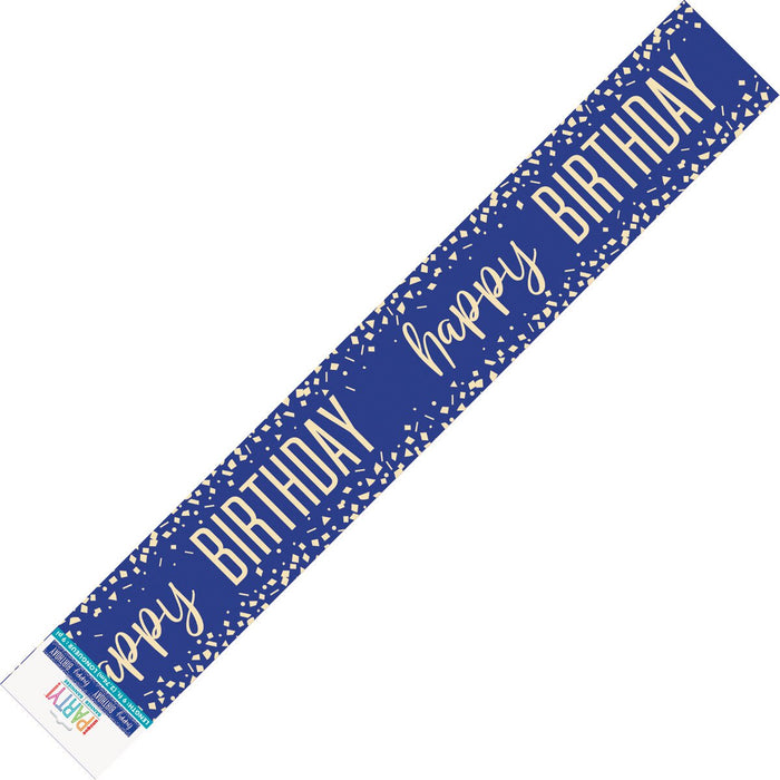 Navy Blue Happy Birthday Foil Banner