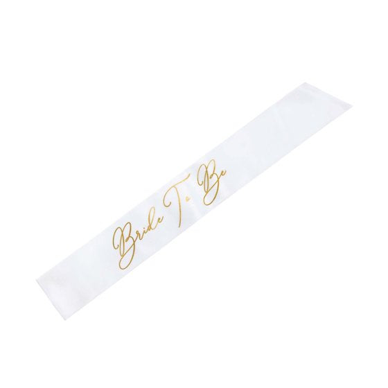 Bride to Be Sash - White & Gold
