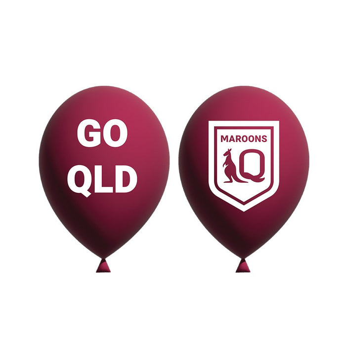 State of Origin QLD balloons - 10 Pack -  Flat