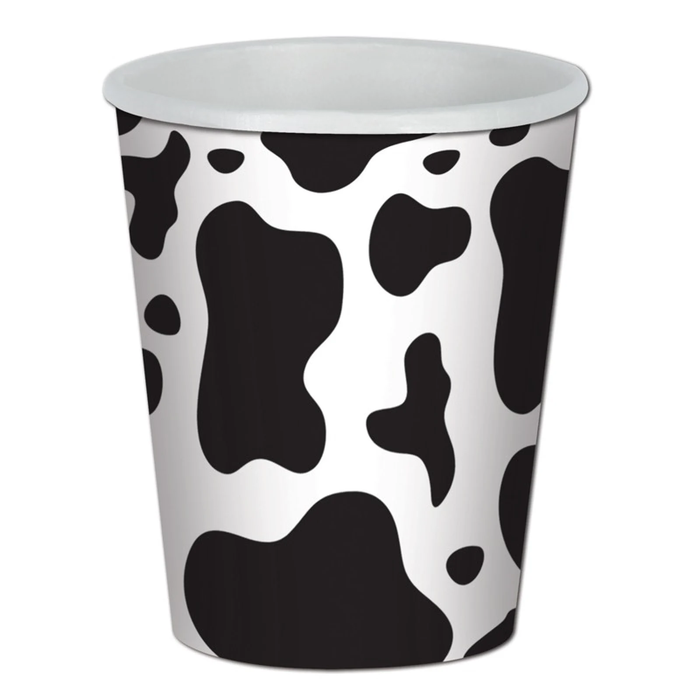 Cow Print Mixed Paper Cups 8pk