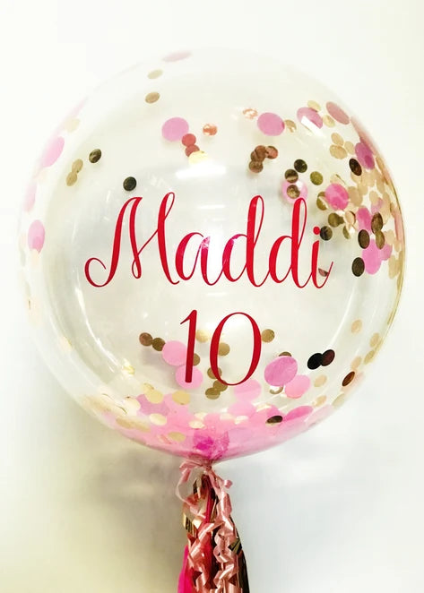 Custom Birthday Confetti Bubble Balloon - Choose Your Colours *BEST SELLER!*