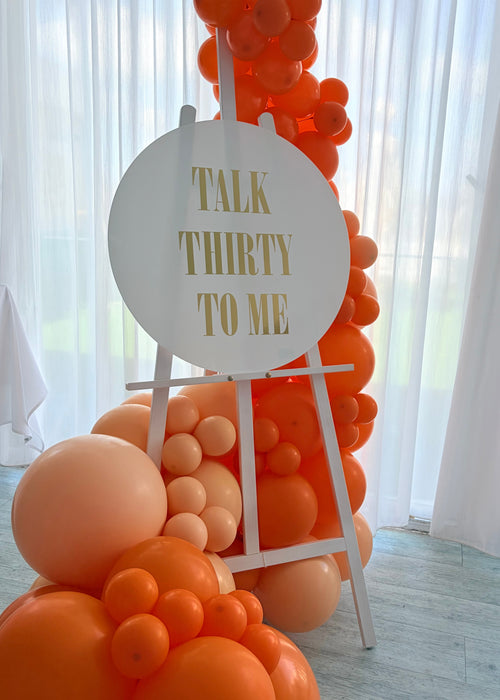 Custom Sign & Easel with Balloon Garland - Choose Your Colours