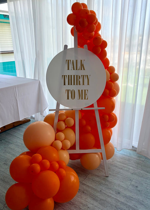 Custom Sign & Easel with Balloon Garland - Choose Your Colours
