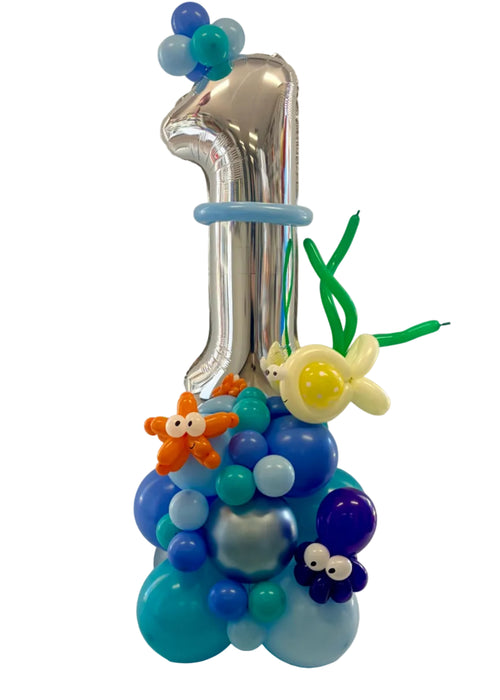 Under The Sea Themed Balloon Bouquet/Base- Choose Your Age