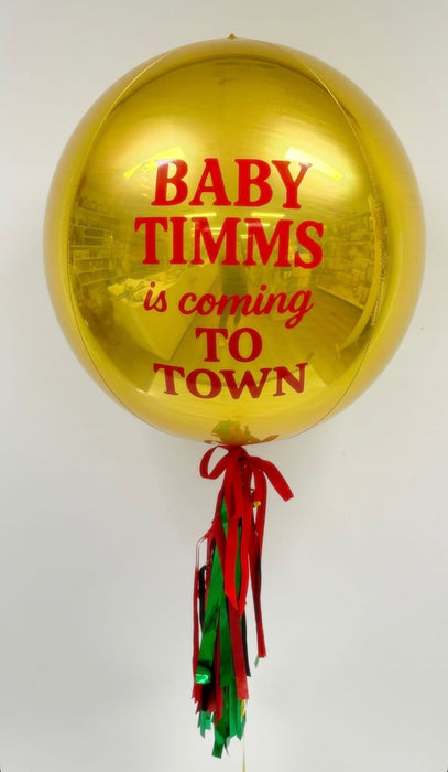 Personalised Orb Balloon with Tassel - Choose Your Colours