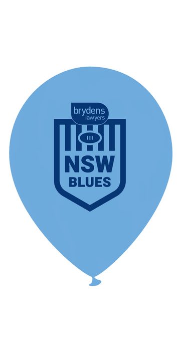 State of Origin NSW balloons - 10 Pack - Flat
