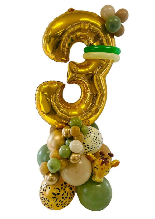 Jungle/safari Number Balloon base & Bouquet - Choose Your Number