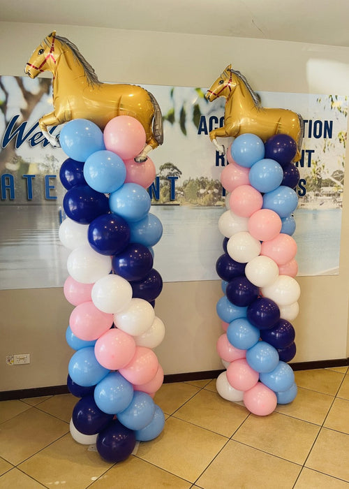 Melbourne Cup Balloon Pillar with Novelty Topper | Choose Your Colours