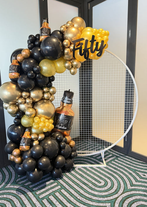 Aged To Perfection Balloon Garland on frame - Customisable Colours & Style