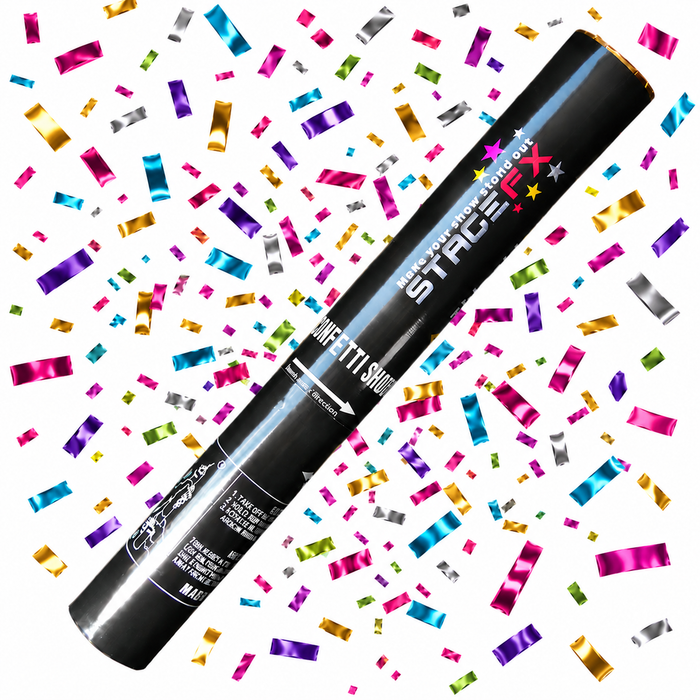 Confetti Cannon 40cm- Metallic Multicoloured