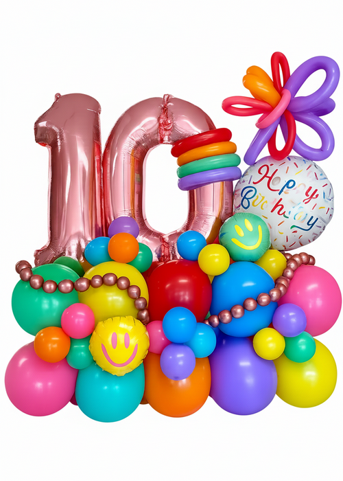 Large Double Digit Large Balloon Bouquet/Base - Choose Your Age