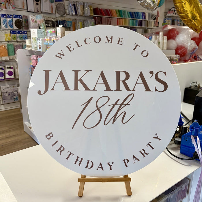 Custom 60cm Birthday Acrylic Sign – Personalised Name & Age