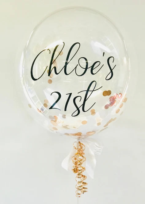 Custom Birthday Confetti Bubble Balloon - Choose Your Colours *BEST SELLER!*