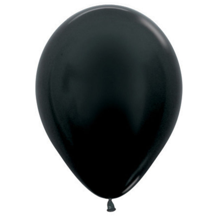 Black Balloons Metallic/ Pearl ~ Singles ~ Pack ~ Helium Filled ~ Flat