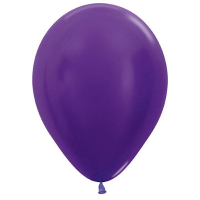 Purple Balloons Metallic/Pearl  ~ Singles ~ Pack ~ Helium Filled ~ Flat