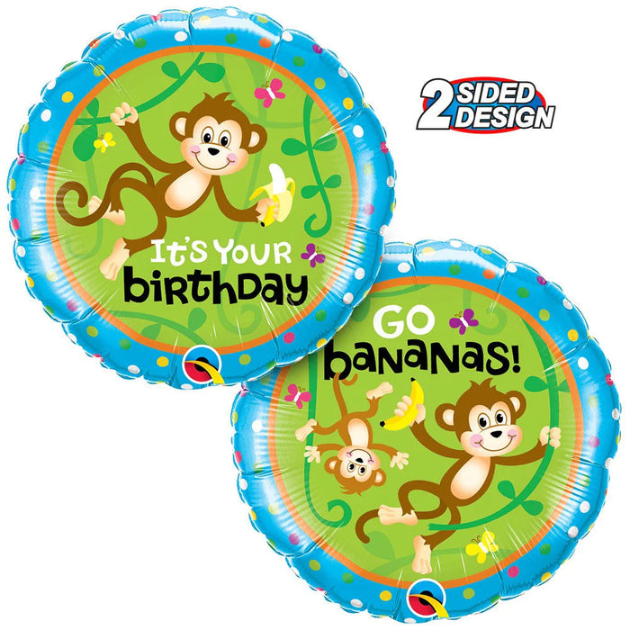 Monkey Birthday Foil Balloon - CLEARANCE ITEM