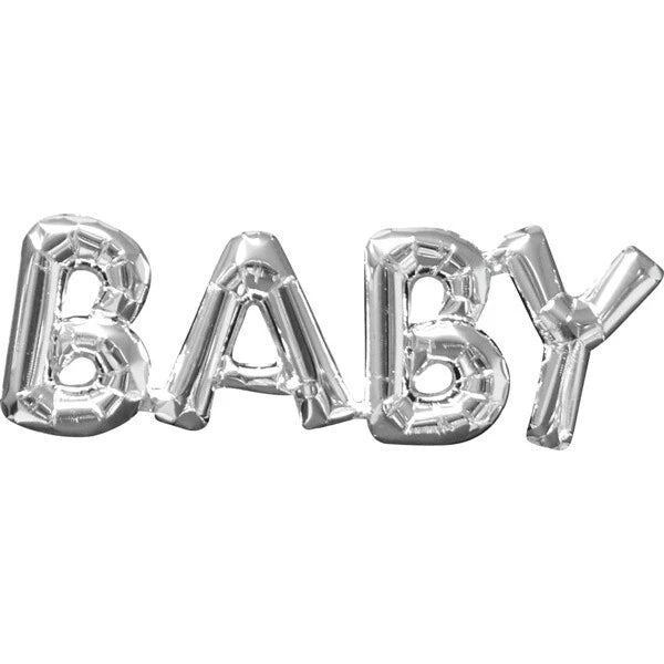 Silver BABY Letter Balloon - Air Fill Only (small)
