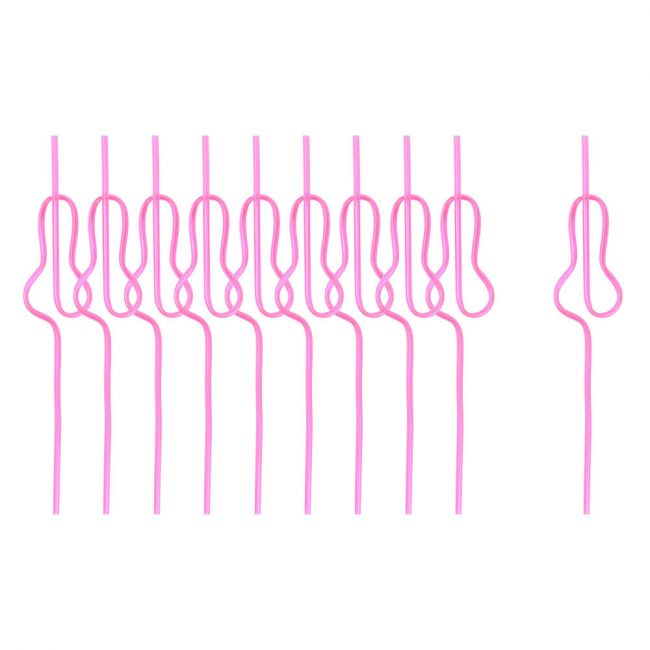 Twisty Penis Straws 10pk